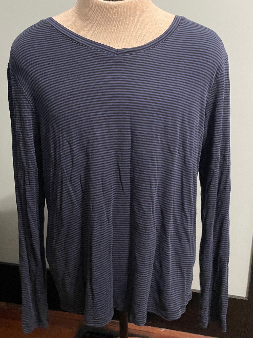 Eddie Bauer blue striped long sleeve shirt Size XXL